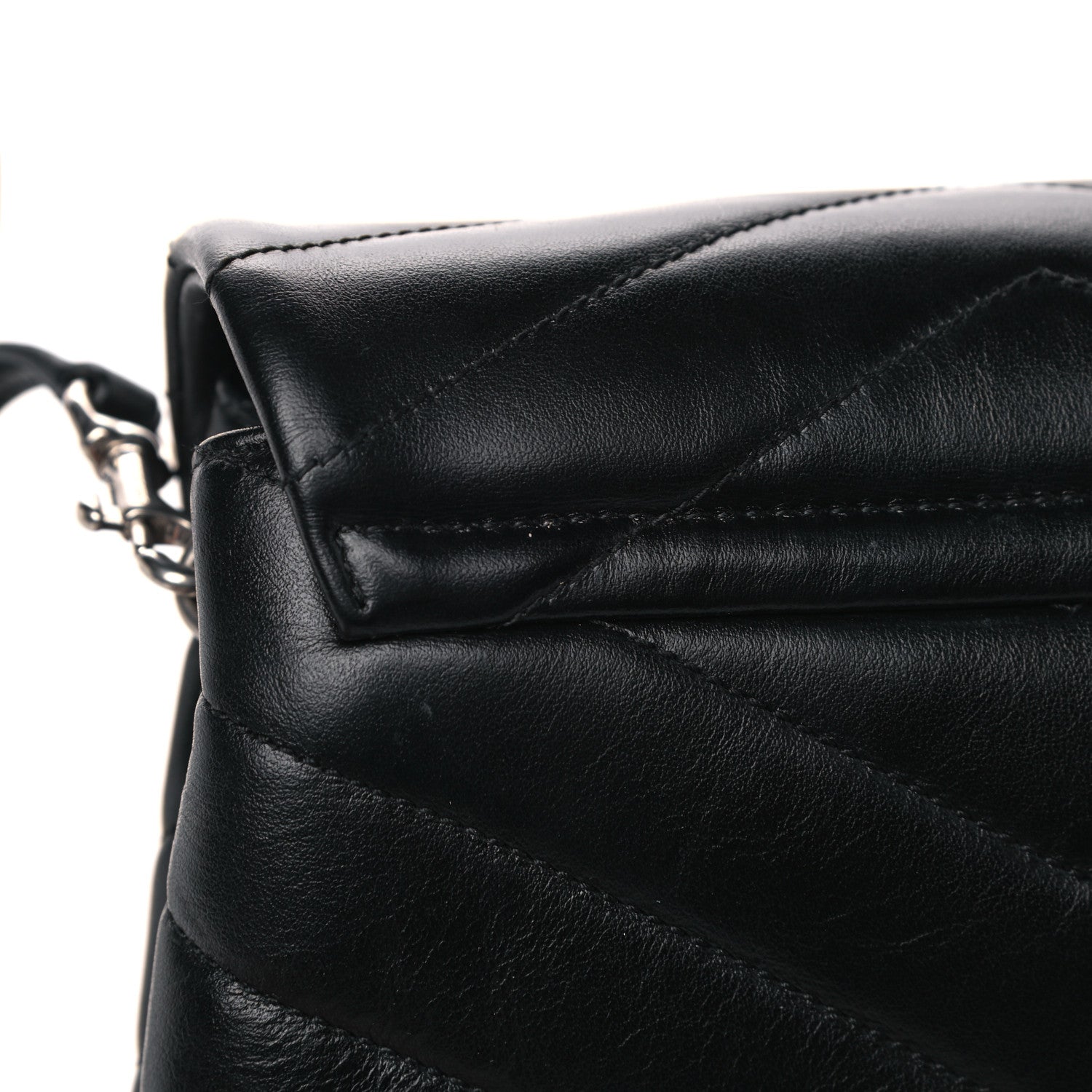 Saint Laurent Calfskin Y Quilted Monogram Toy Loulou Crossbody Bag Black 12 of 14