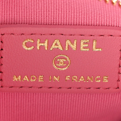 Chanel Canvas Calfskin Tennis Racket Clutch With Chain Pink 7 of 13