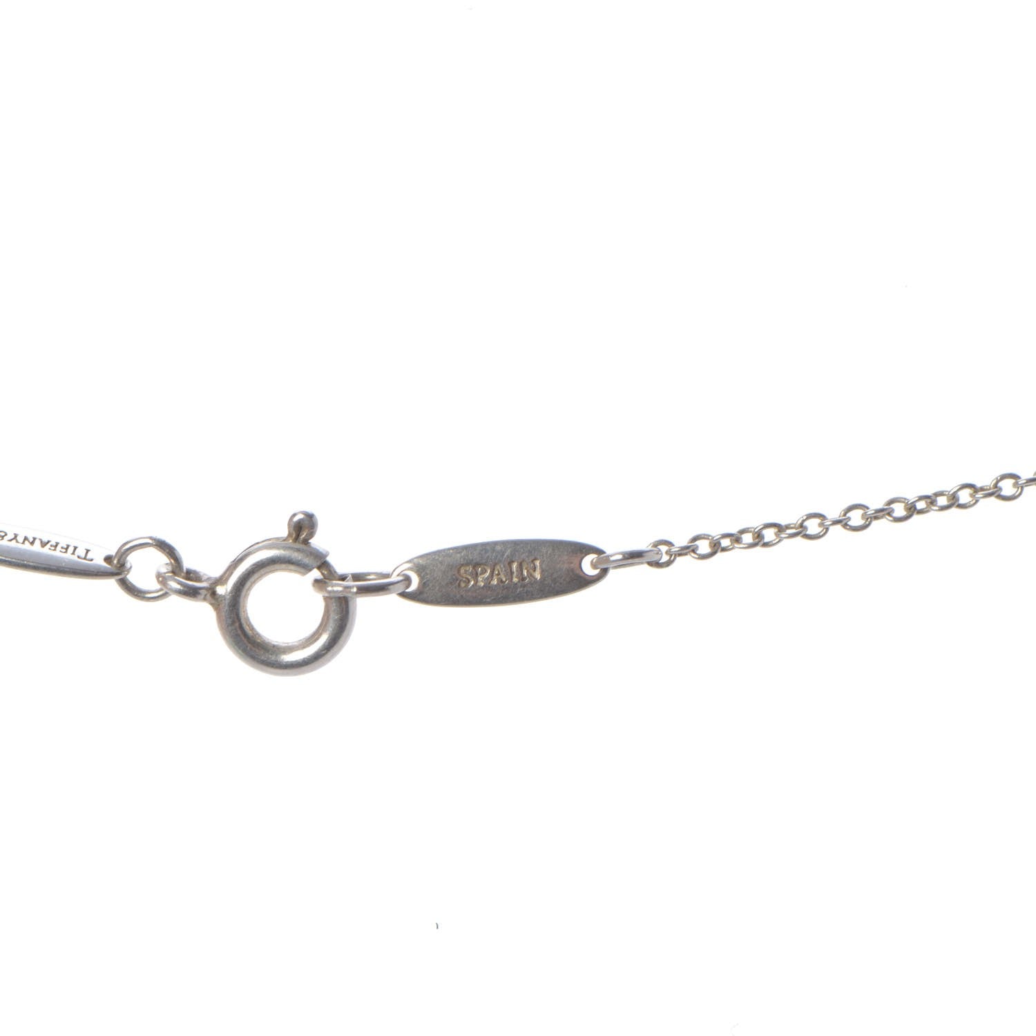 Tiffany Sterling Silver Diamond 16mm Elsa Peretti Open Heart Pendant Necklace 6 of 10