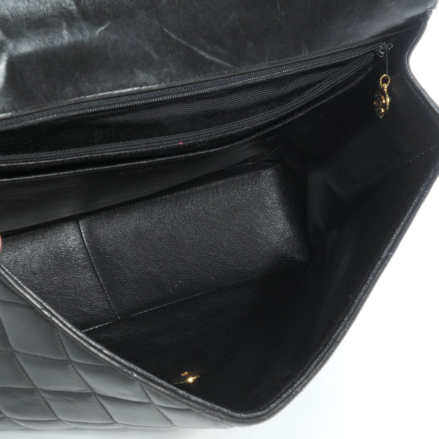 Lambskin Jumbo Flap Bag Black