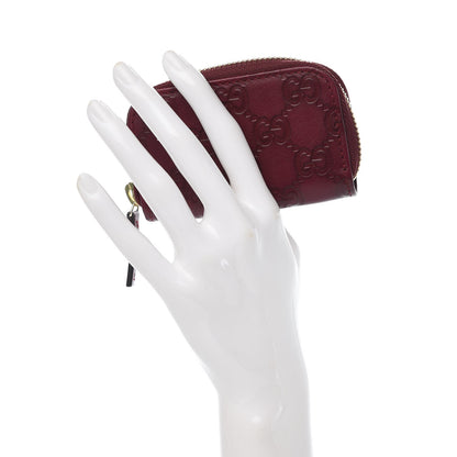 Gucci Guccissima Zip Around Card Case Red 2 of 7