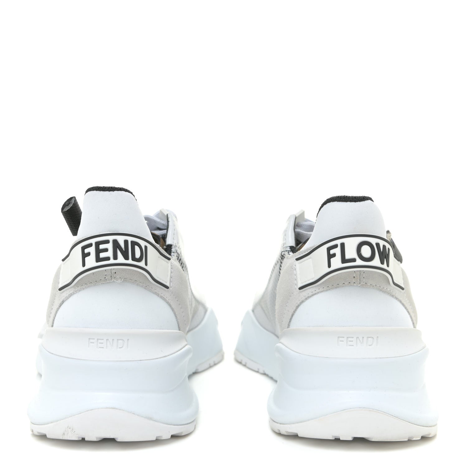 Fendi Nylon Suede Transparent Fendi Flow Low Top Sneakers 36 White 4 of 16