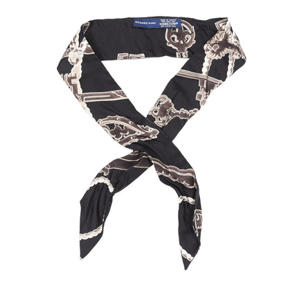 Hermes Silk Les Cles Twilly Black 1 of 4