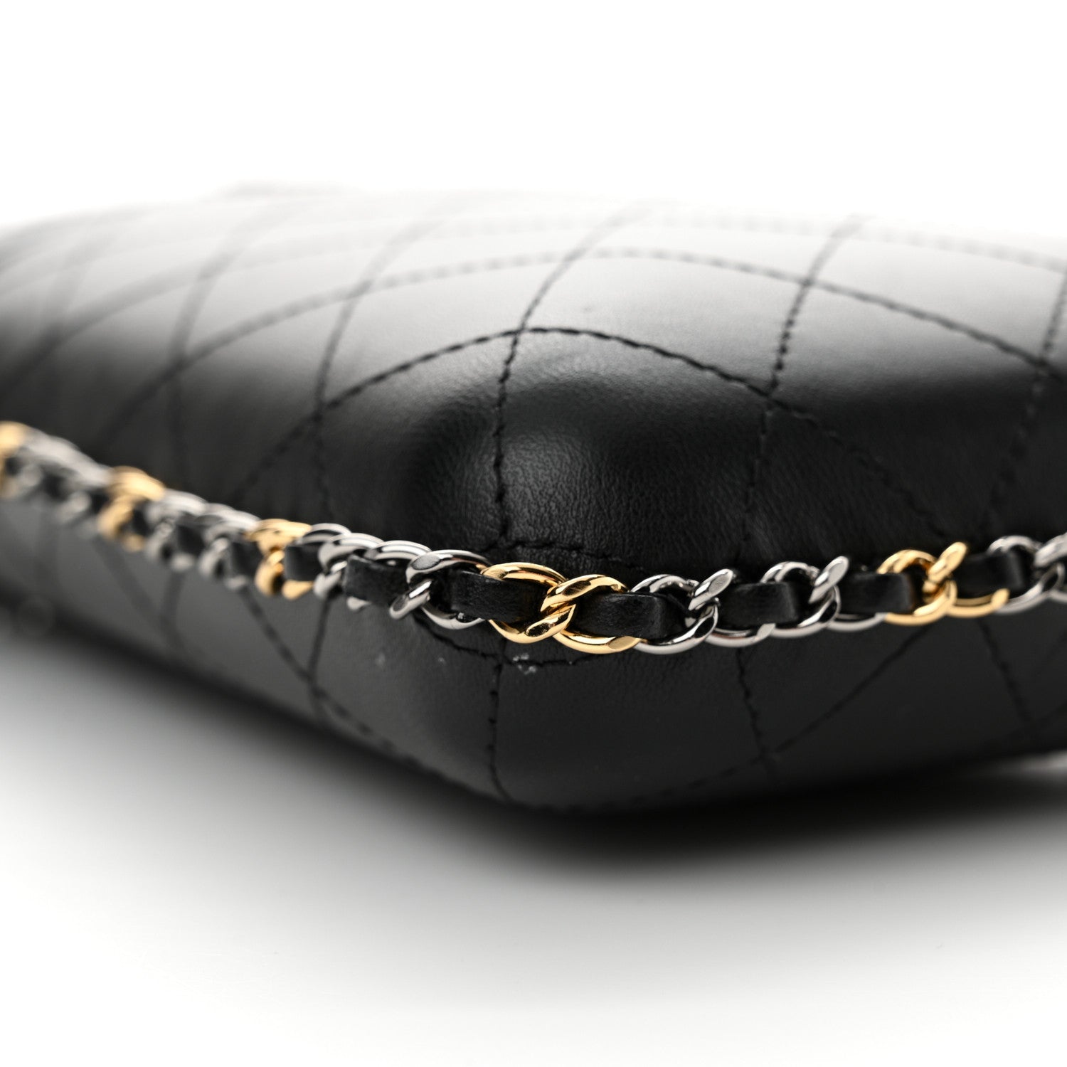 Chanel Lambskin Quilted Chain Around Phone Holder Black 9 of 10