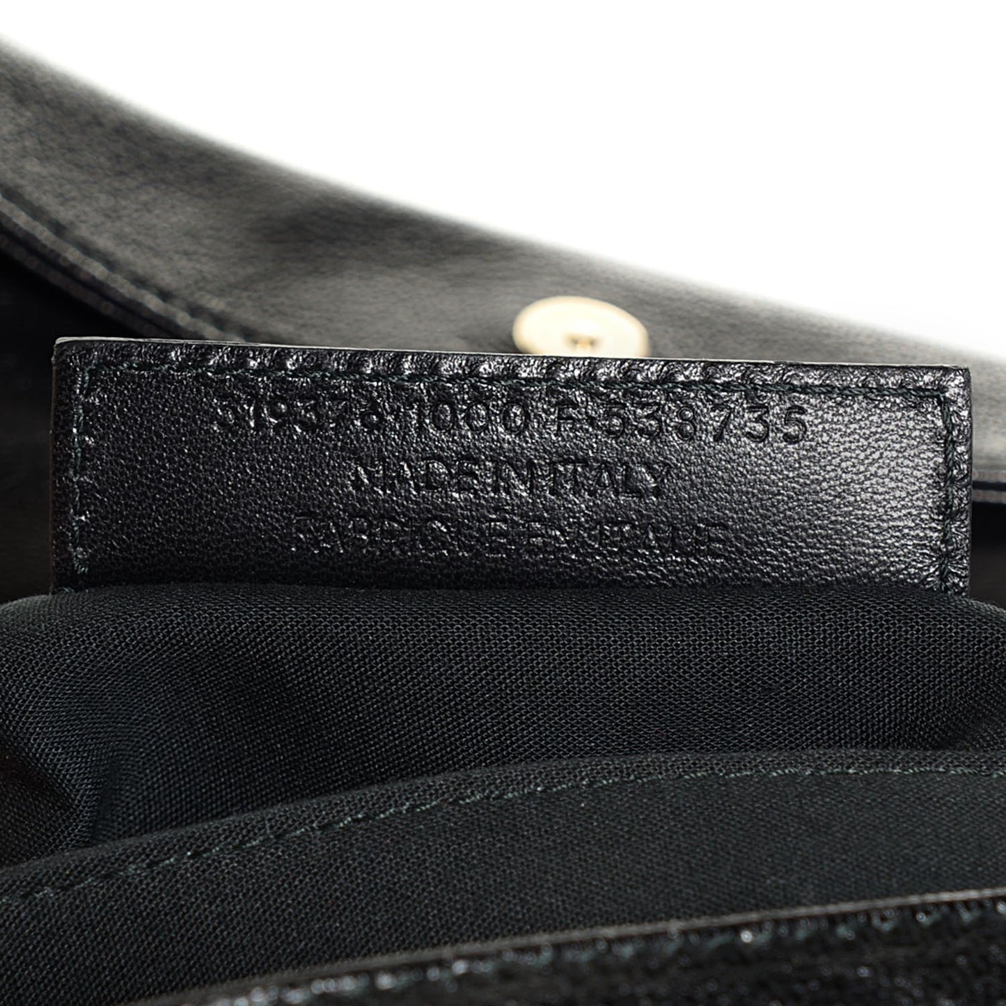 Chevre Gold Metallic Edge Hardware Envelope Clutch Black