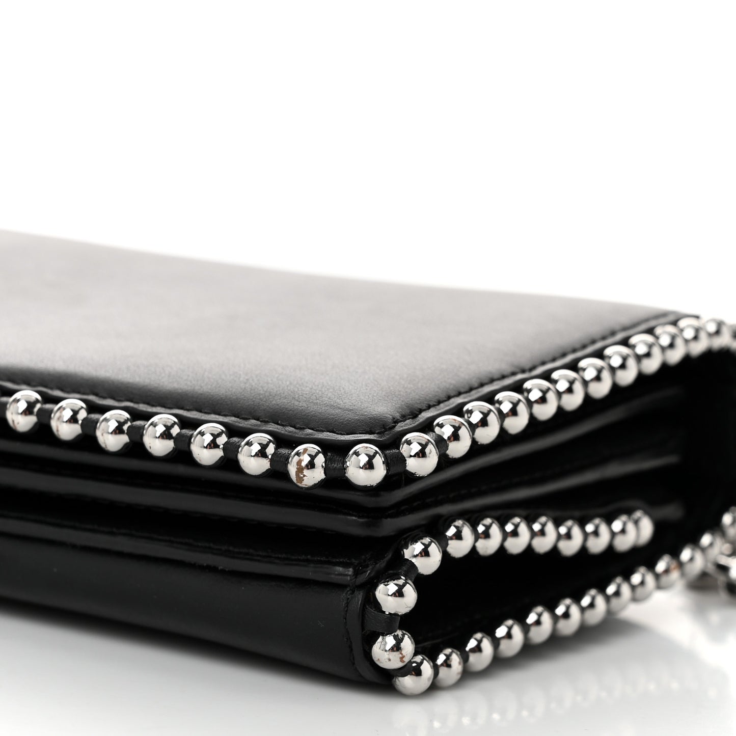 Calfskin Studded Attica Biker Shoulder Bag Black