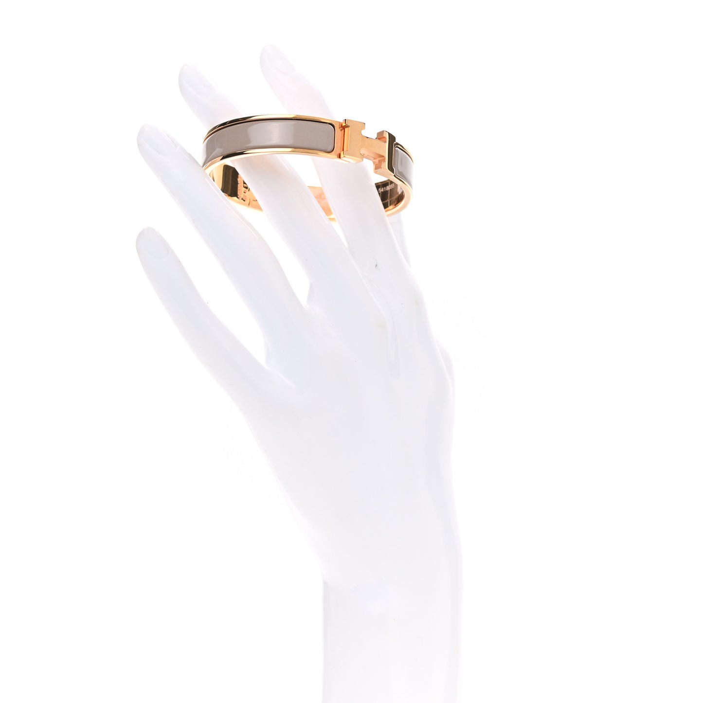 Enamel Narrow Clic Clac H Bracelet PM Marron Glace
