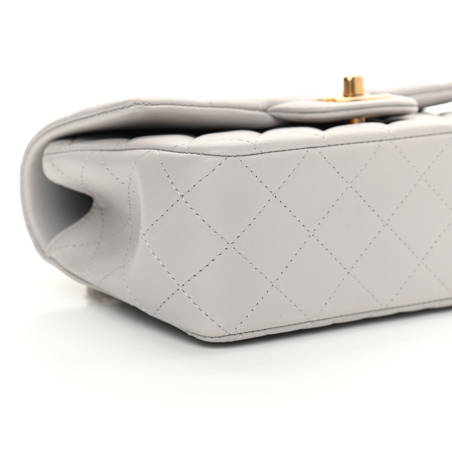 Chanel Lambskin Quilted Mini Top Handle Rectangular Flap Grey 9 of 11