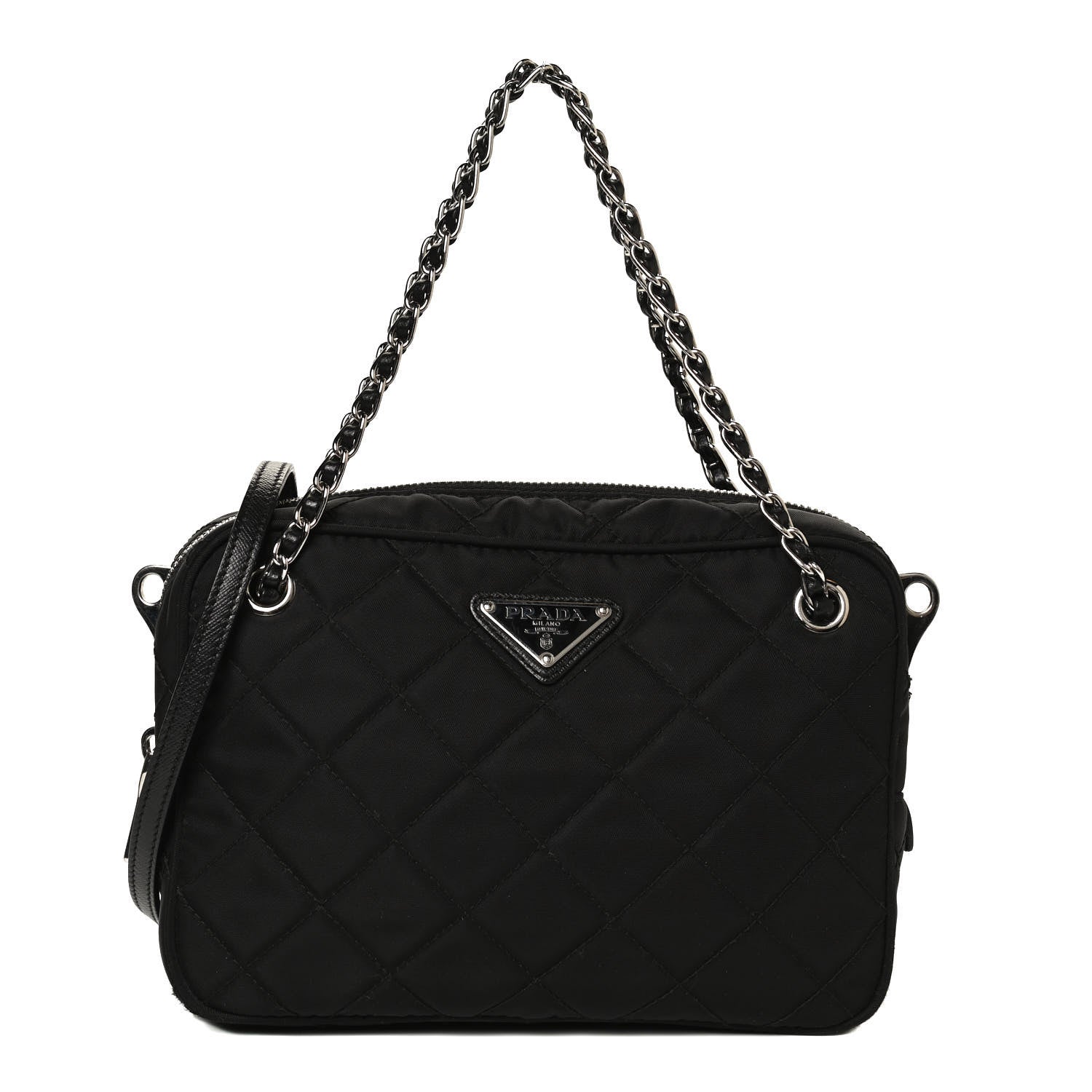 Prada Nylon Tessuto Impuntu Quilted Bandoliera Crossbody Bag Black 1 of 11