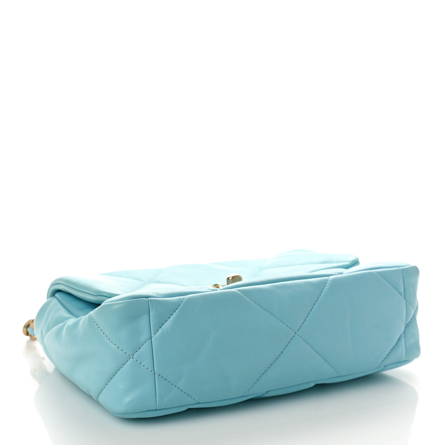 Lambskin Quilted Medium Chanel 19 Flap Light Blue