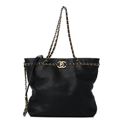 Chanel Calfskin Stitched Medium Shopping Tote Black 1 of 12
