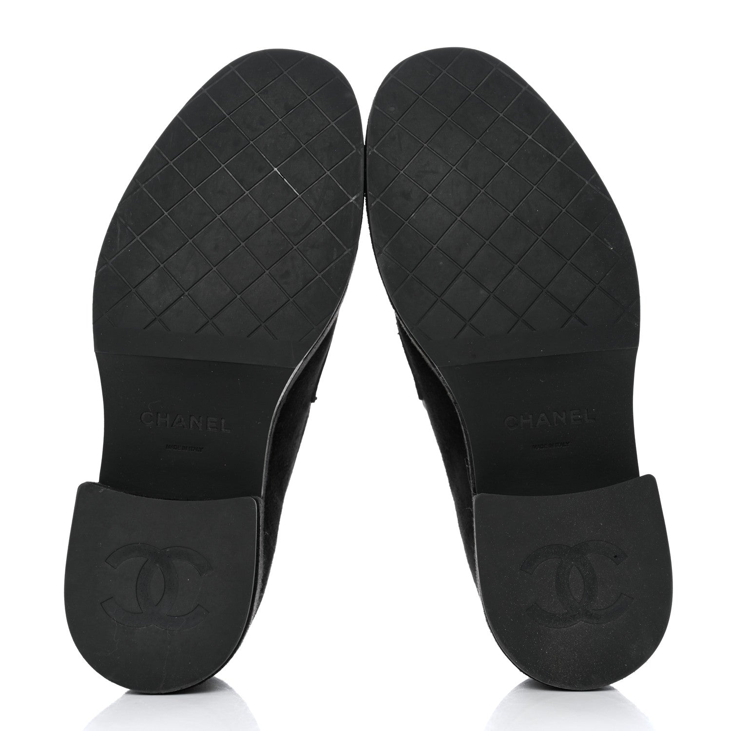 Chanel Suede CC Platform Loafers 38 Black 5 of 8