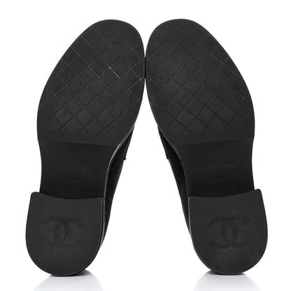 Chanel Suede CC Platform Loafers 38 Black 5 of 8