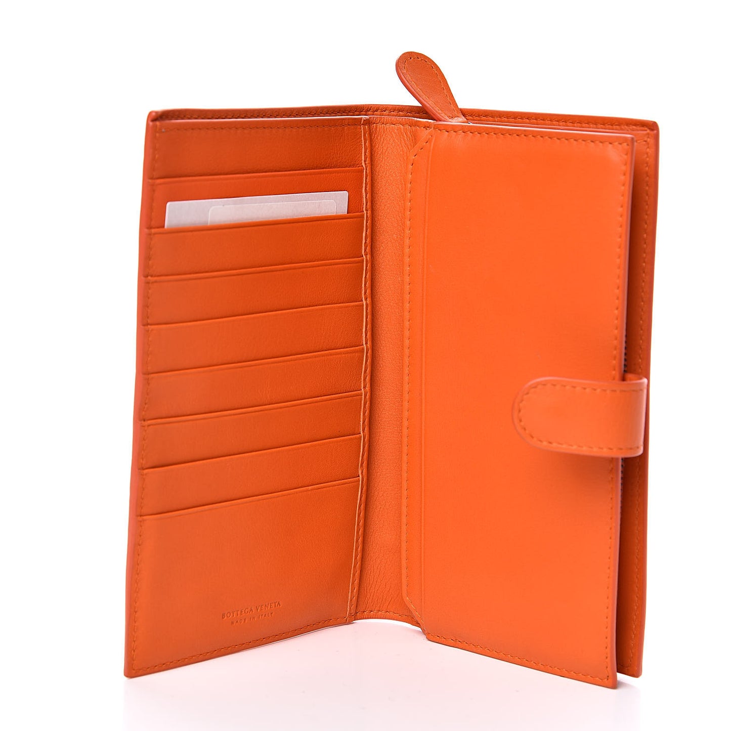 Nappa Intrecciato Continental Snap Wallet Tangerine