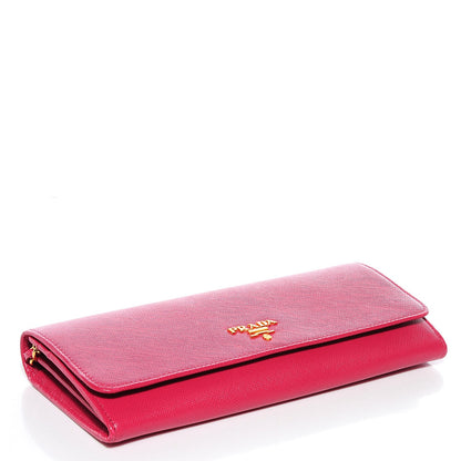 Prada Saffiano Metal Oro Chain Wallet Peonia 4 of 9