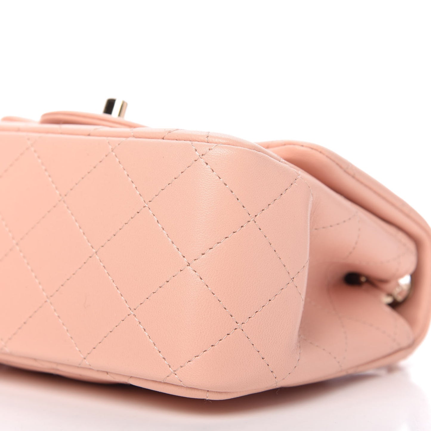 Lambskin Quilted Mini Square Flap Light Pink
