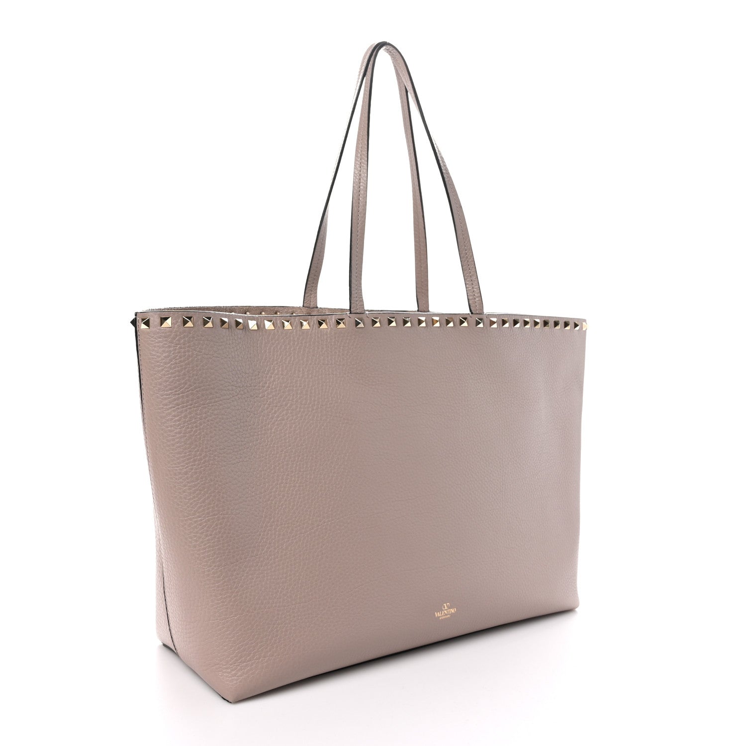 Valentino Garavani Grained Calfskin Small Rockstud Shoulder Tote Poudre 2 of 8