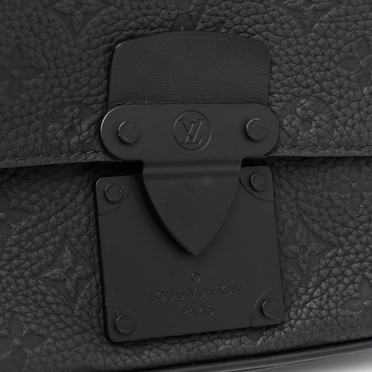 Taurillon Monogram S Lock Sling Bag Black