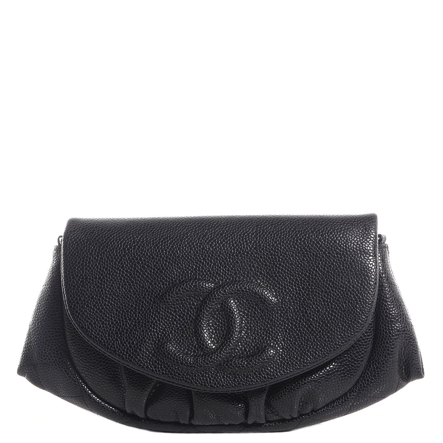 Chanel Caviar Half Moon Wallet On Chain WOC Black 1 of 8