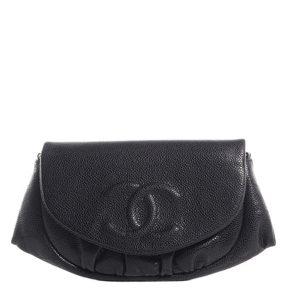 Chanel Caviar Half Moon Wallet On Chain WOC Black 1 of 8
