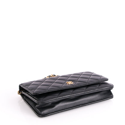 Chanel Lambskin Quilted Wallet On Chain WOC Black 4 of 10