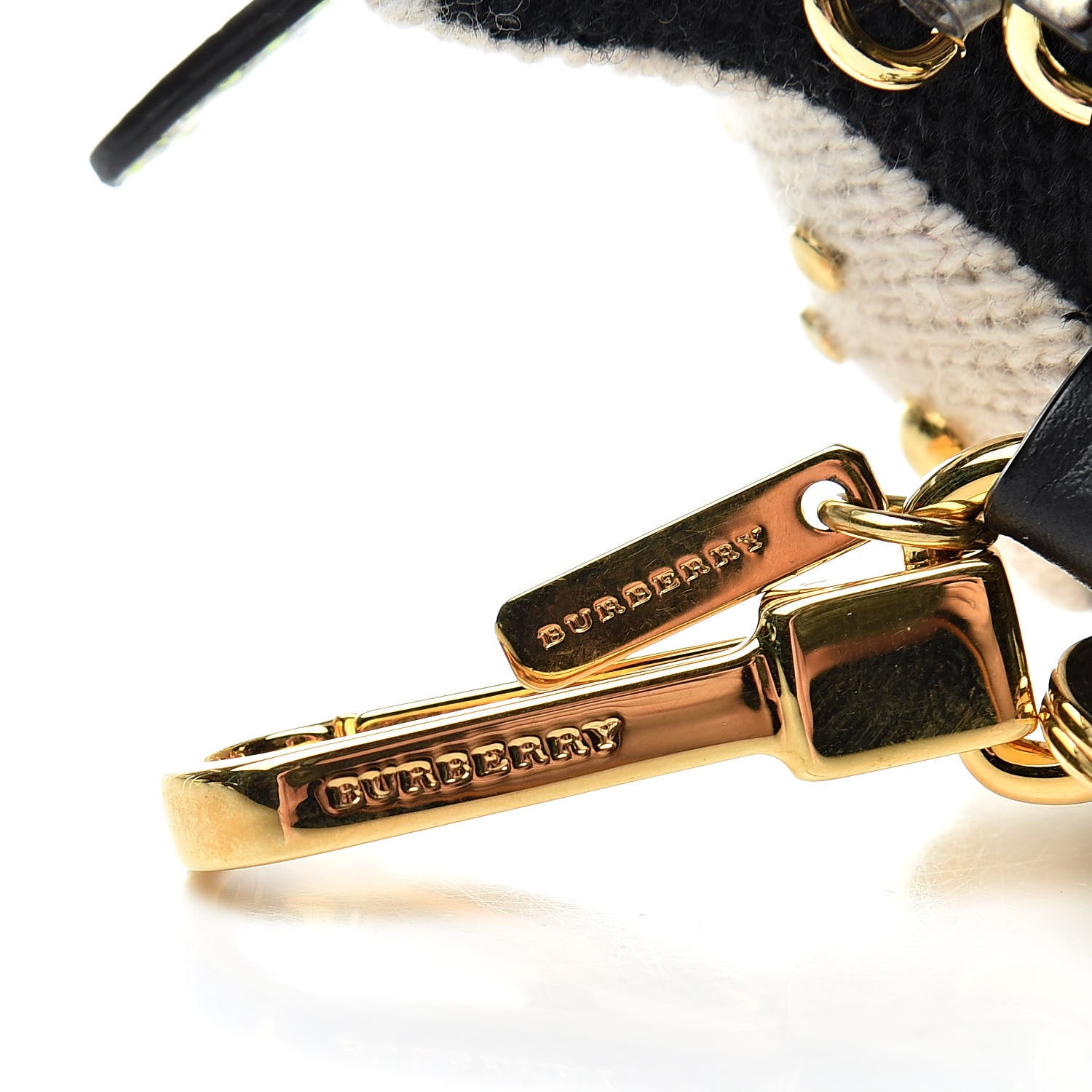 Burberry Calfskin Wool Cashmere Studded Mavis The Owl Bag Charm Grey Multicolor 3 of 4