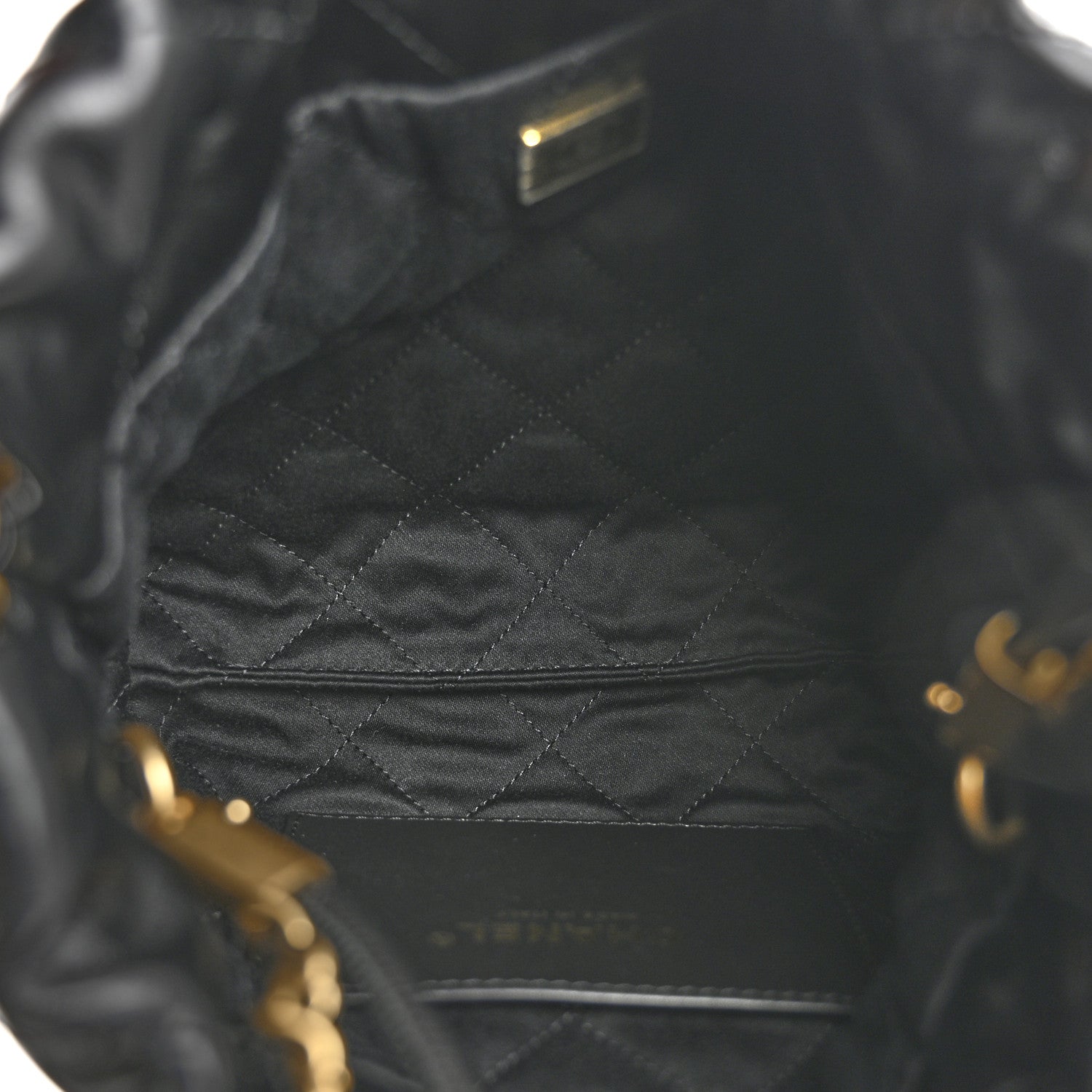 Chanel Shiny Calfskin Quilted Mini Chanel 22 Black White Black White 5 of 10