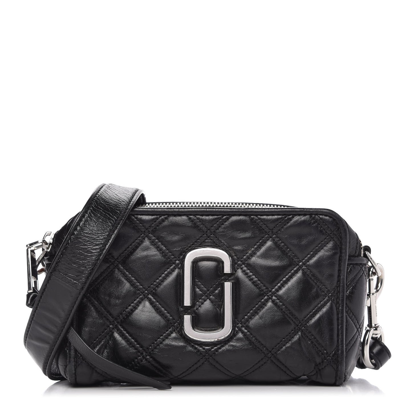 Natural Grain Calfskin Quilted The Softshot 21 Bag Black