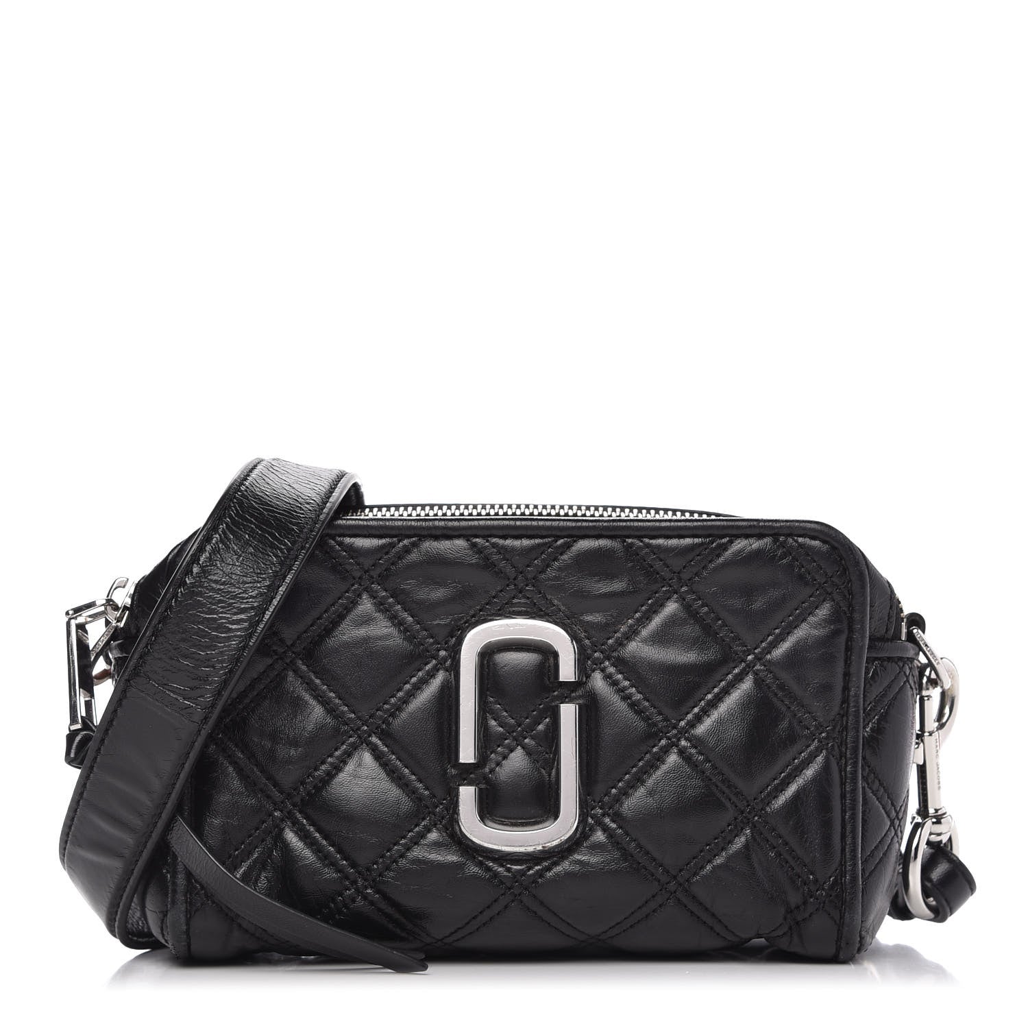 Marc Jacobs Natural Grain Calfskin Quilted The Softshot 21 Bag Black 1 of 12