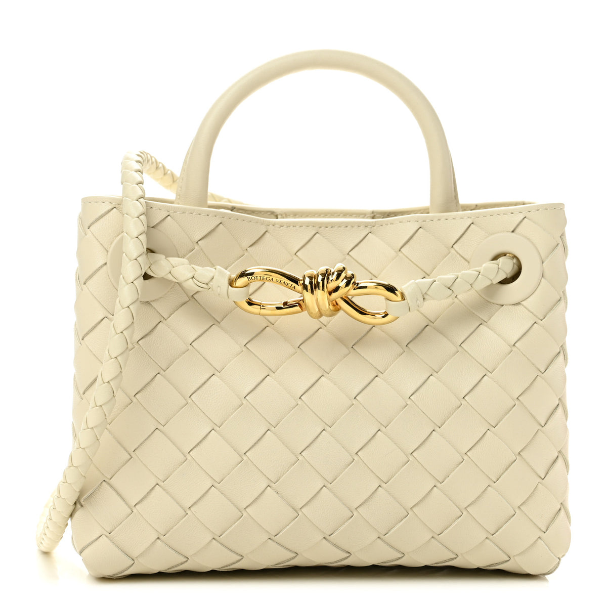 Nappa Intrecciato Mini Andiamo Shoulder Bag Sea Salt