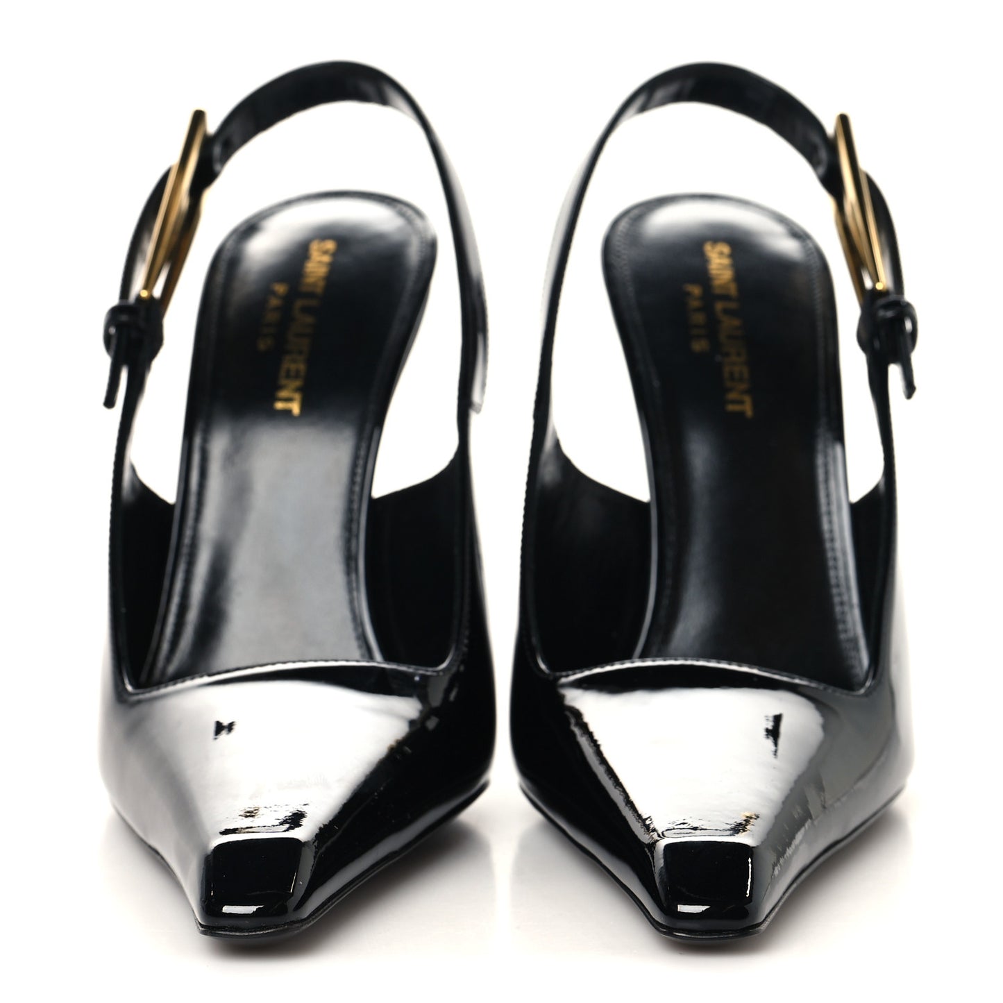 Glazed Calfskin Lee Slingback Pumps 38 Black