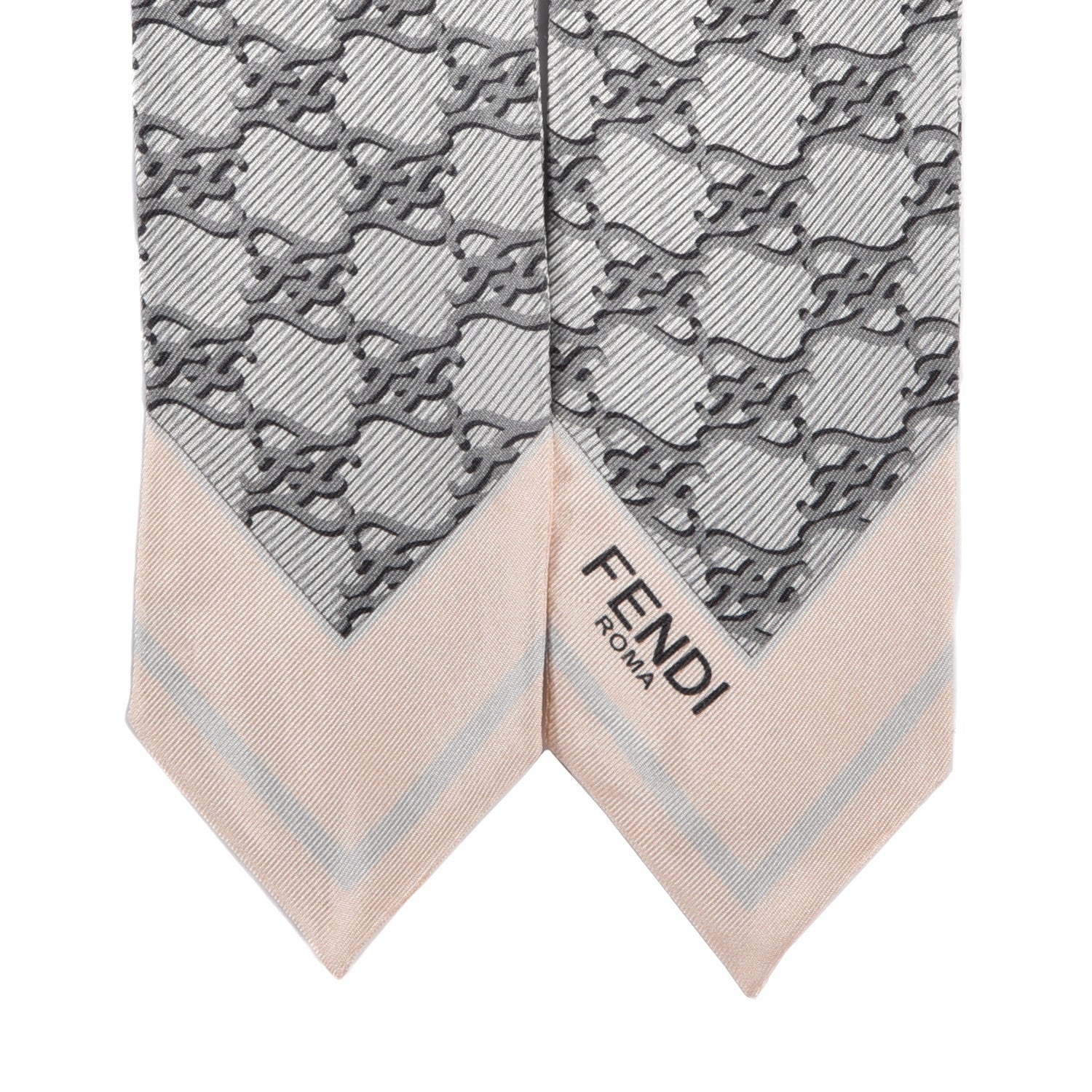 Fendi Silk FF Karligraphy Wrappy Bandeau Grey 3 of 3