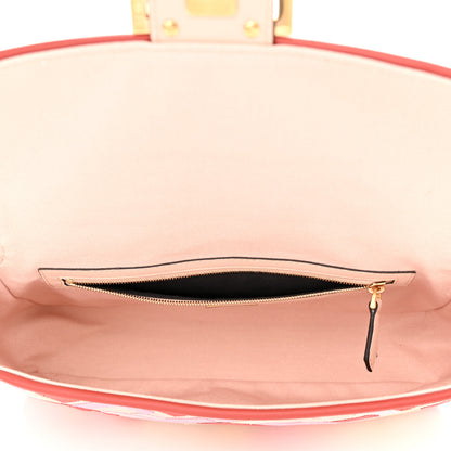 Fendi Canvas Vitello King FF Embroidered Baguette Rosa Quarzo Bloody Mary Multicolor 5 of 10