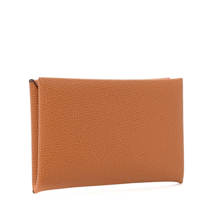 Hermes Epsom Verso Calvi Card Case Gold Vert Fizz 3 of 8