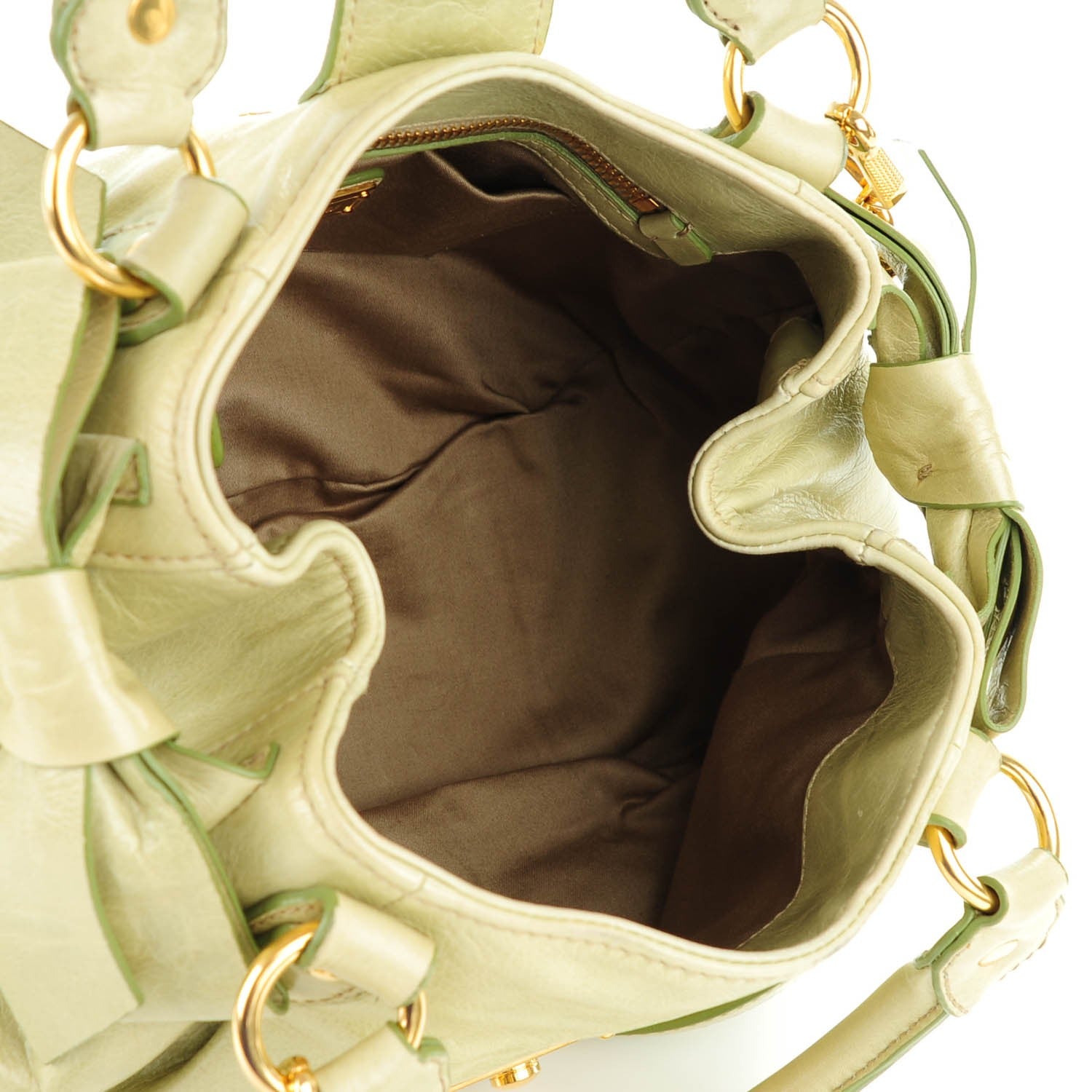 Miu Miu Vitello Lux Mini Bow Bag Pistacchio 5 of 8