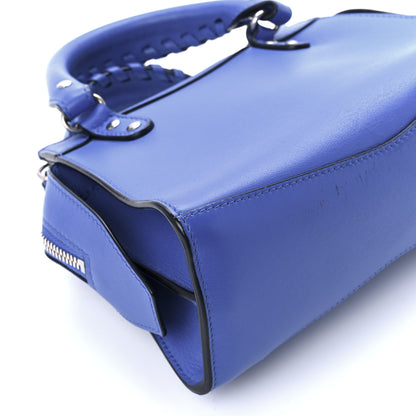 Balenciaga Smooth Calfskin Neo Classic Silver Hardware Mini City Bleu 10 of 11