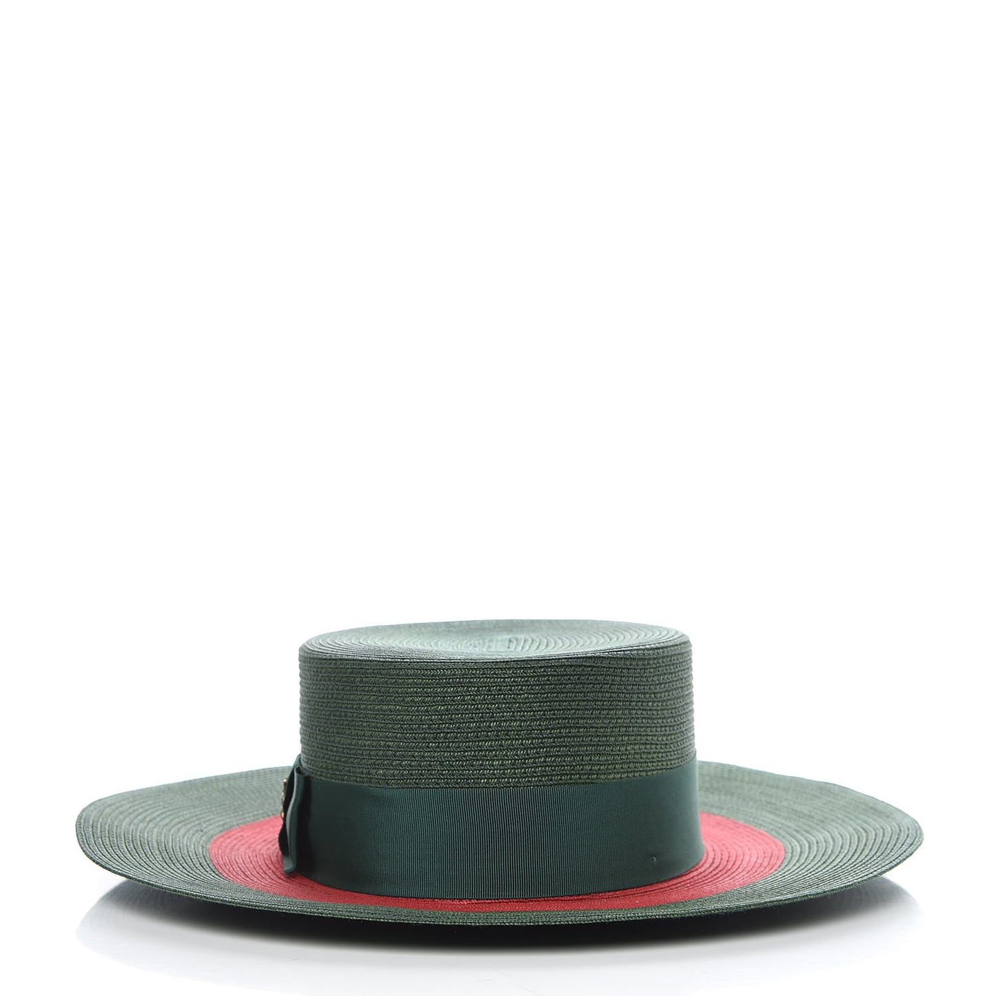 Straw Web Papier Wide Brim Hat M Green Red