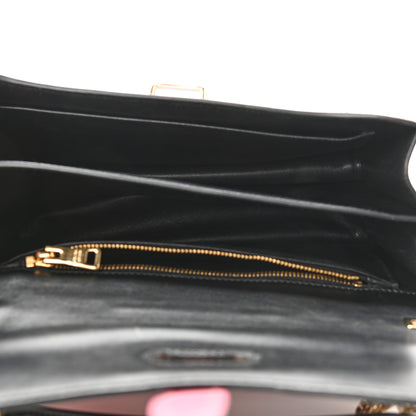 Prada City Calfskin Prada Belle Shoulder Bag Pink Black Red 9 of 13