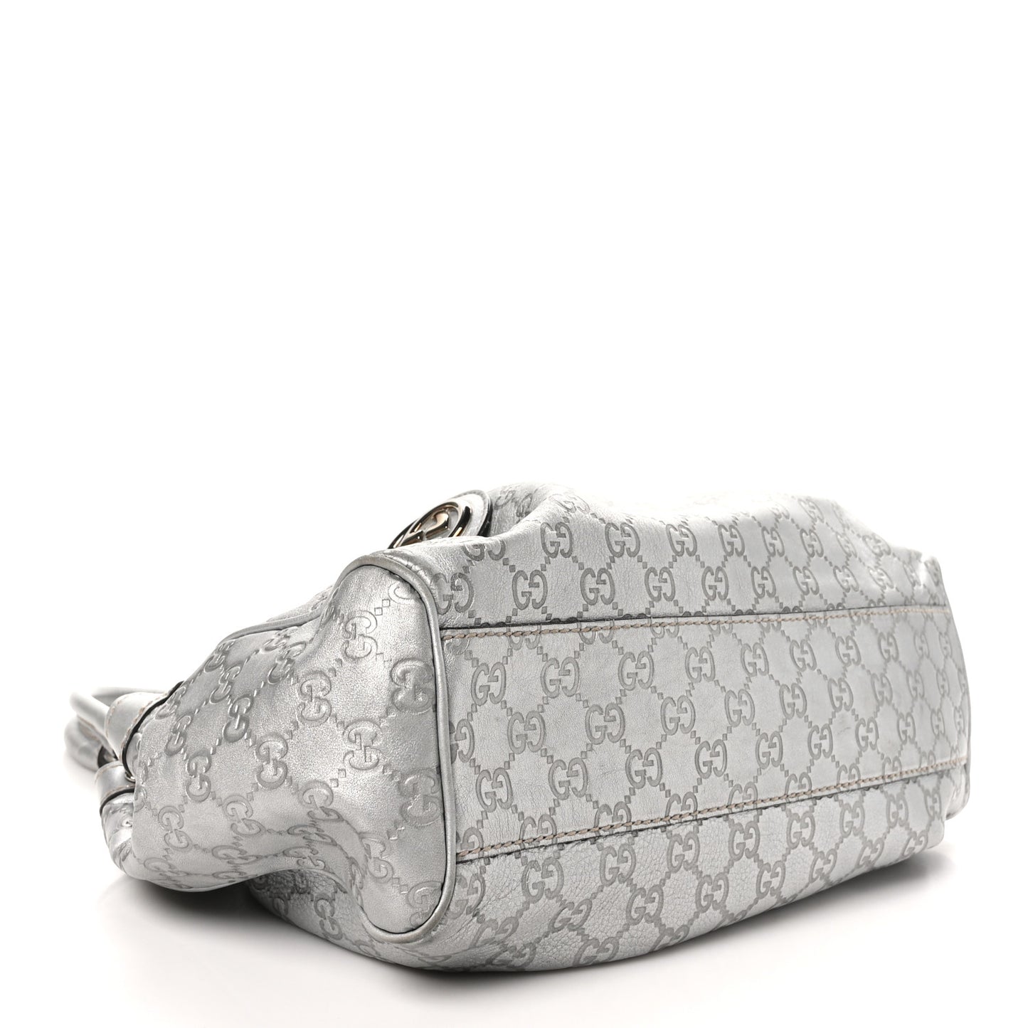 Guccissima Medium Sukey Tote Silver