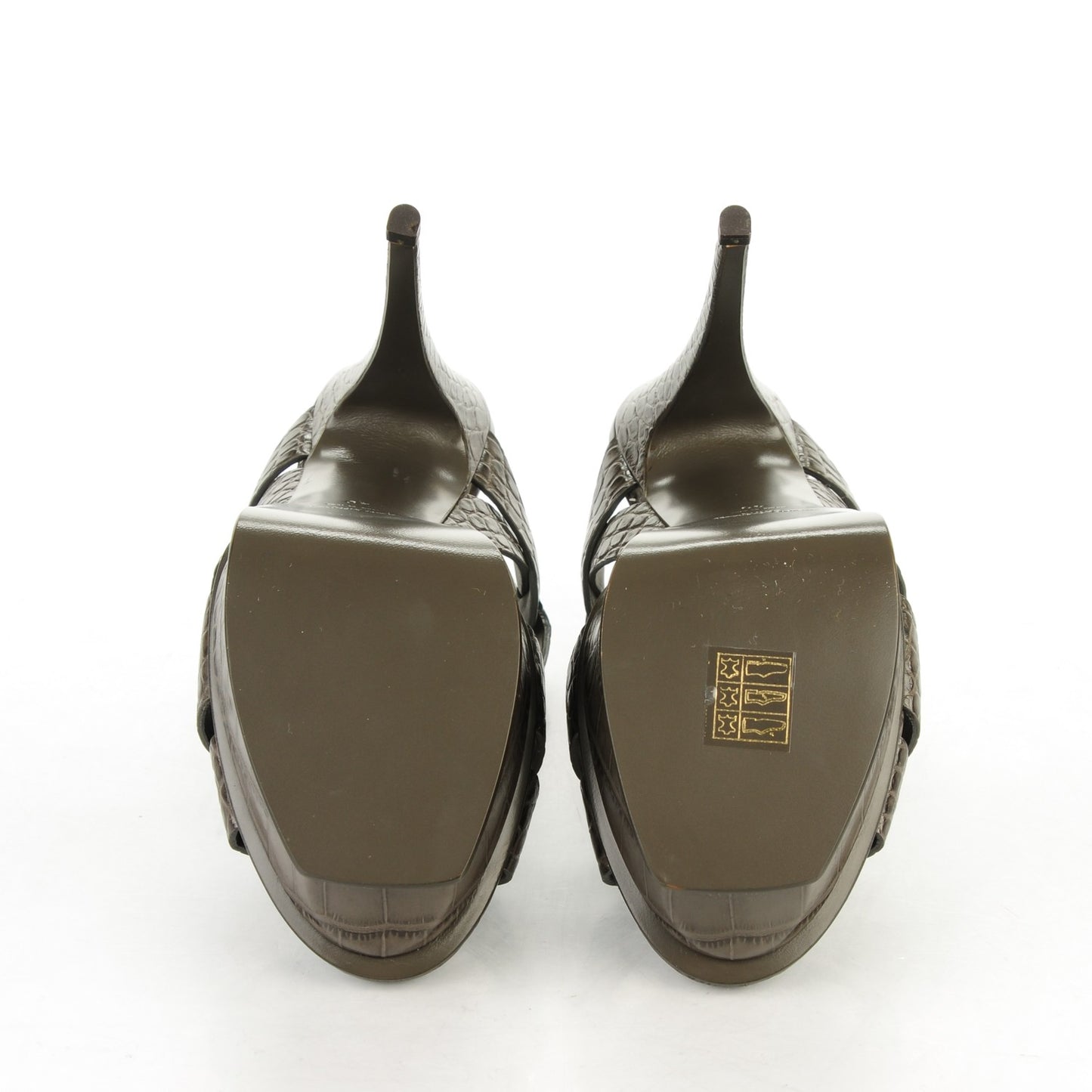 Calfskin Fake Cocco Tribute 105 Platform Sandals 40 Bronze