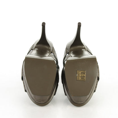 Saint Laurent Calfskin Fake Cocco Tribute 105 Platform Sandals 40 Bronze 5 of 6