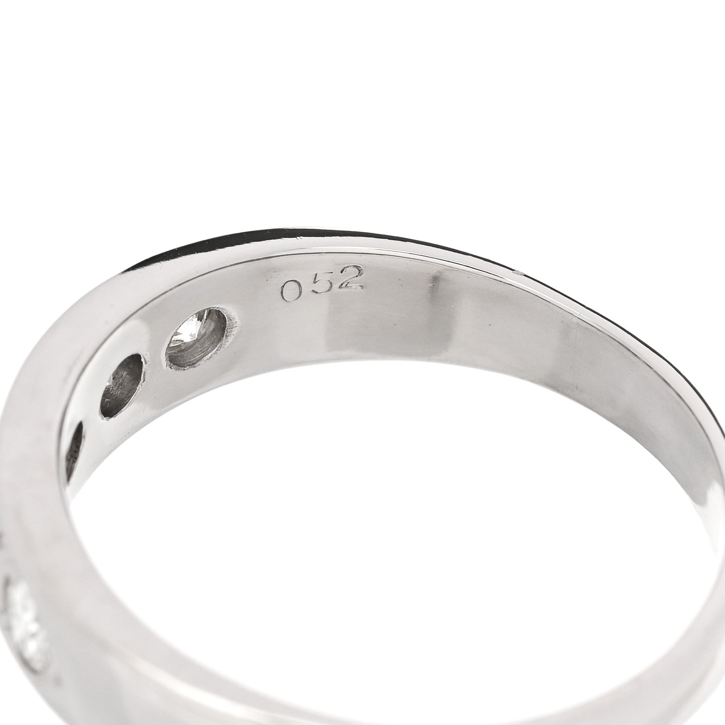Platinum Diamond .52ctw Half Eternity Band Ring 58 8.25