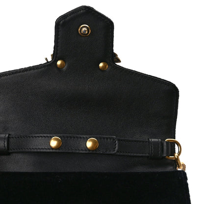 Gucci Velvet Crystal Mini Bee Broadway Shoulder Bag Black 13 of 13