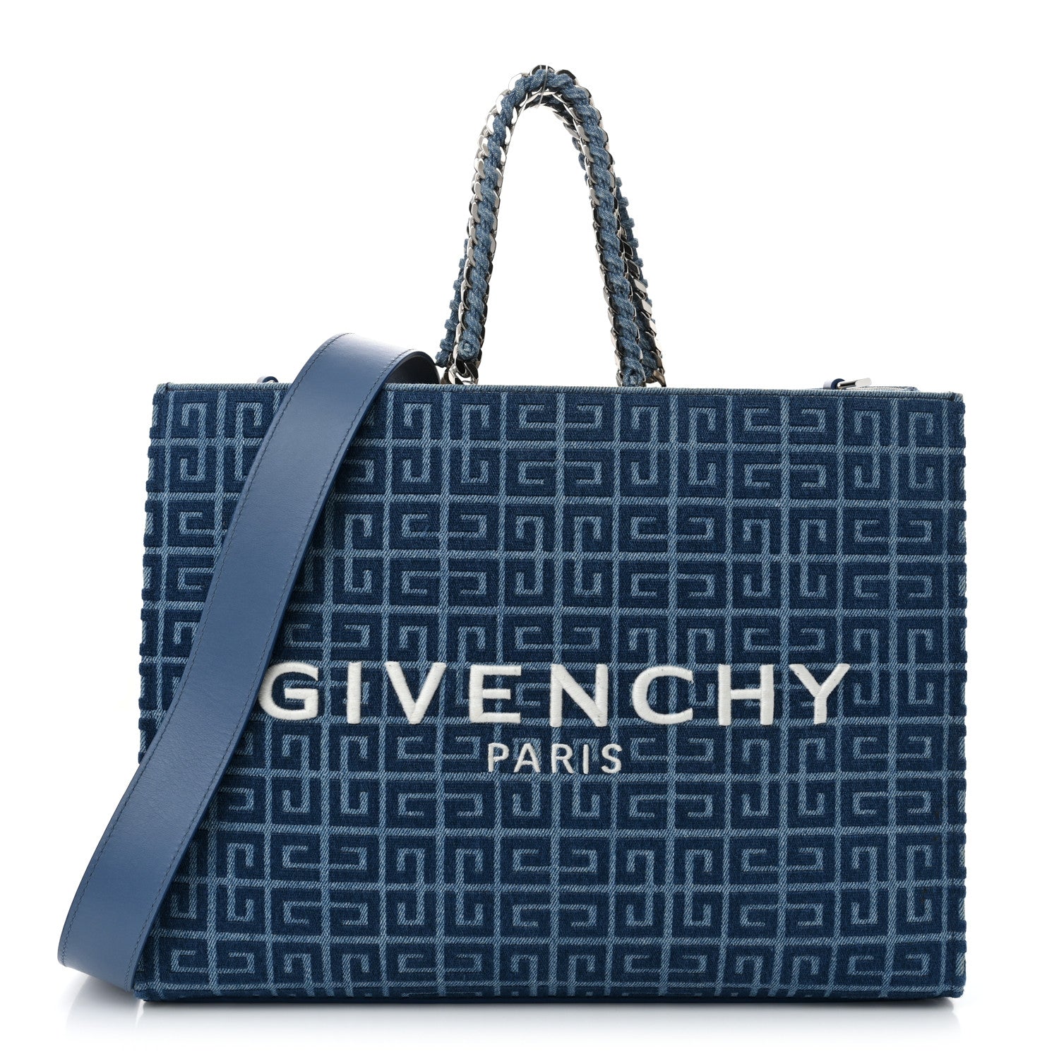 Givenchy Denim 4G Medium Chain Tote Blue 1 of 9