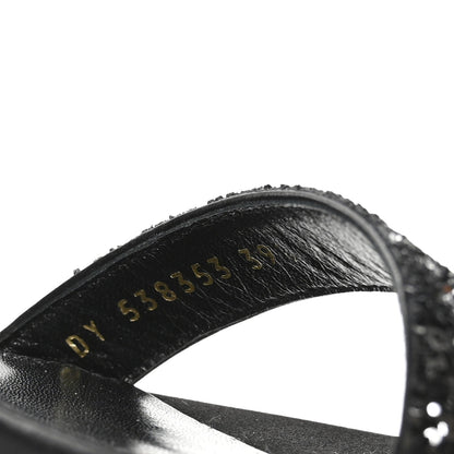 Saint Laurent Glitter Amber 105 Ankle Strap Sandals 39.5 Black 8 of 10