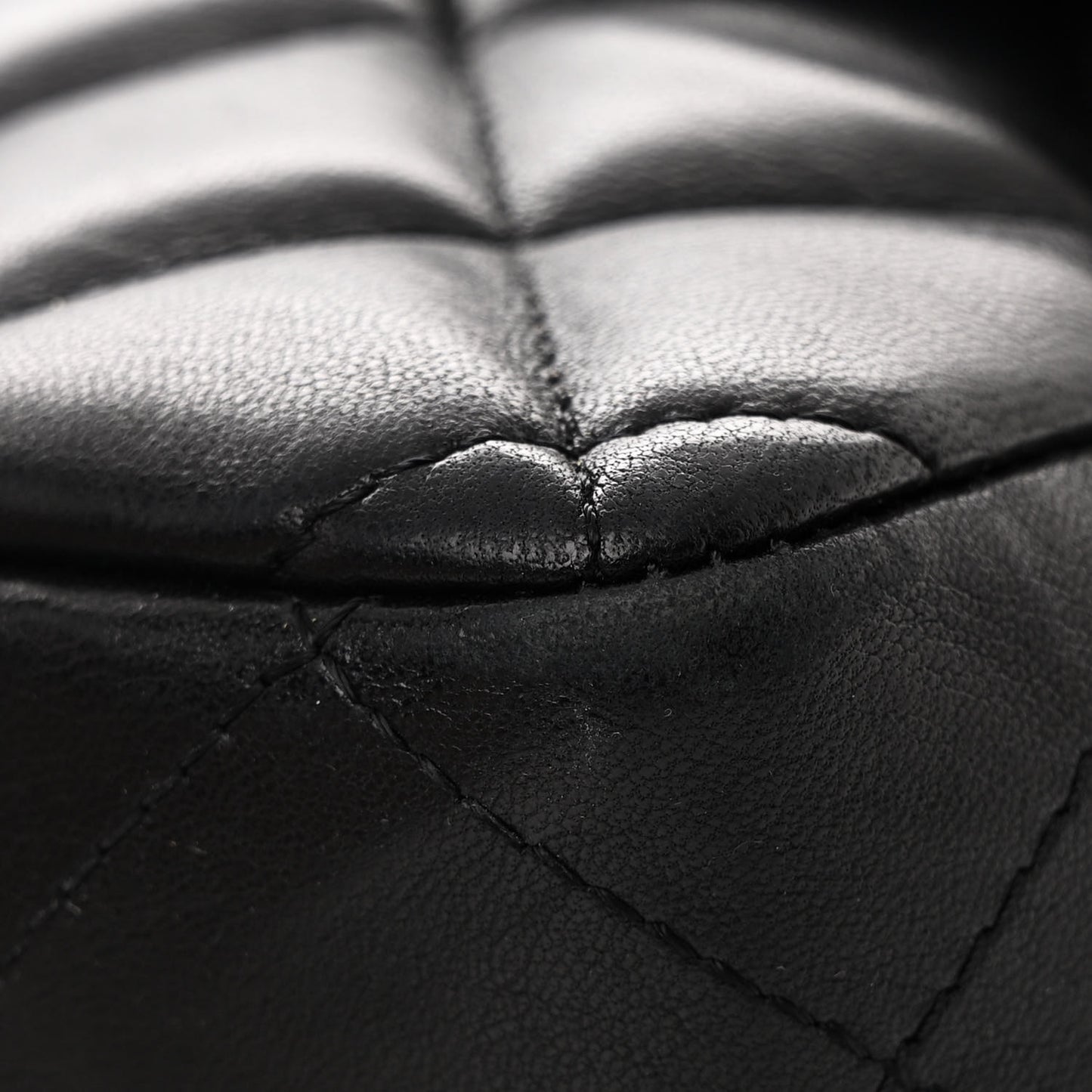 Lambskin Quilted Jumbo Single Flap Black