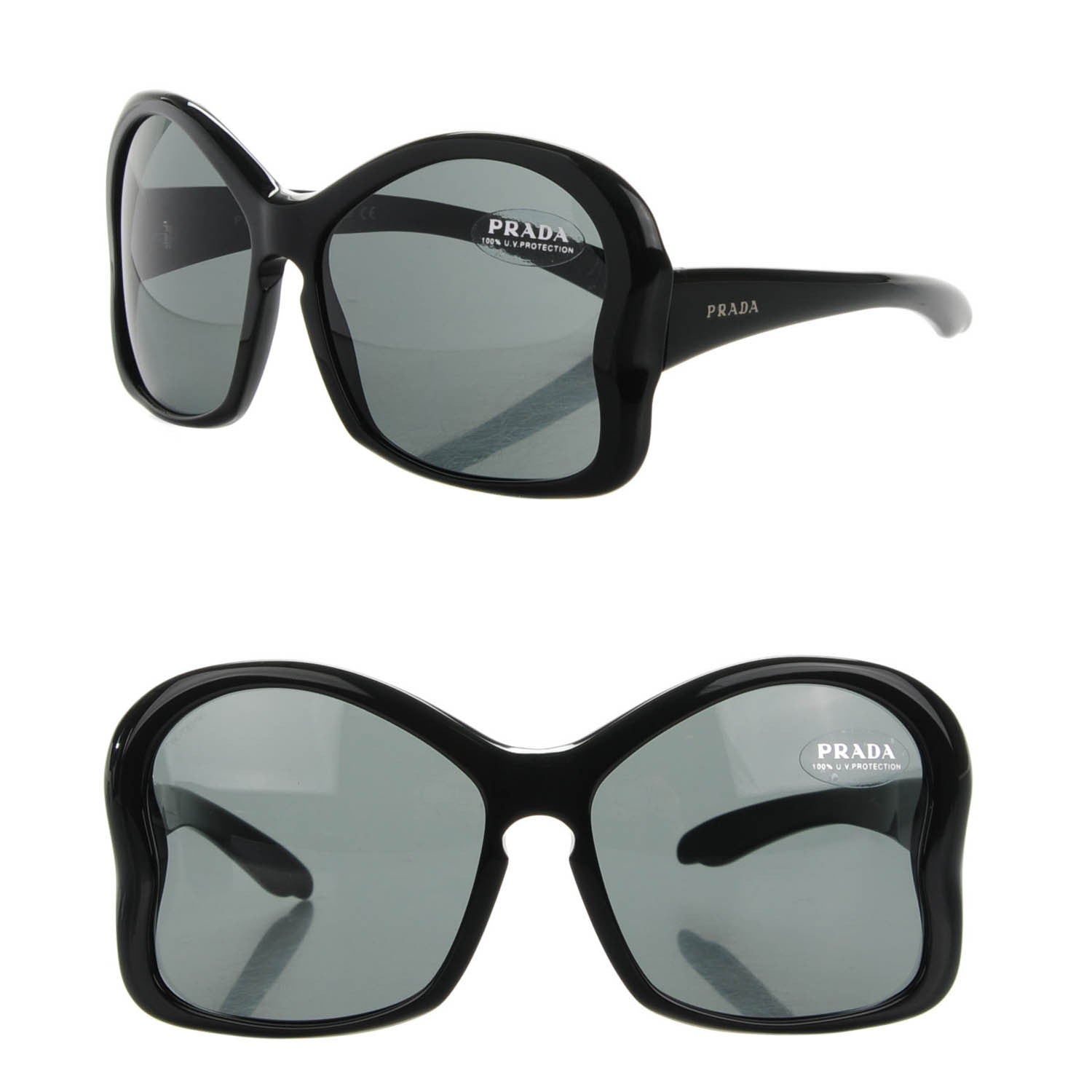 Prada Butterfly Frame Sunglasses SPR 18I Black 1 of 6