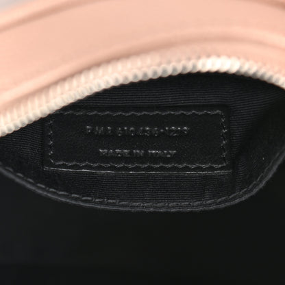Saint Laurent Grain De Poudre Matelasse Chevron Quilted Round Vinyle Camera Bag Gold Sand 7 of 11
