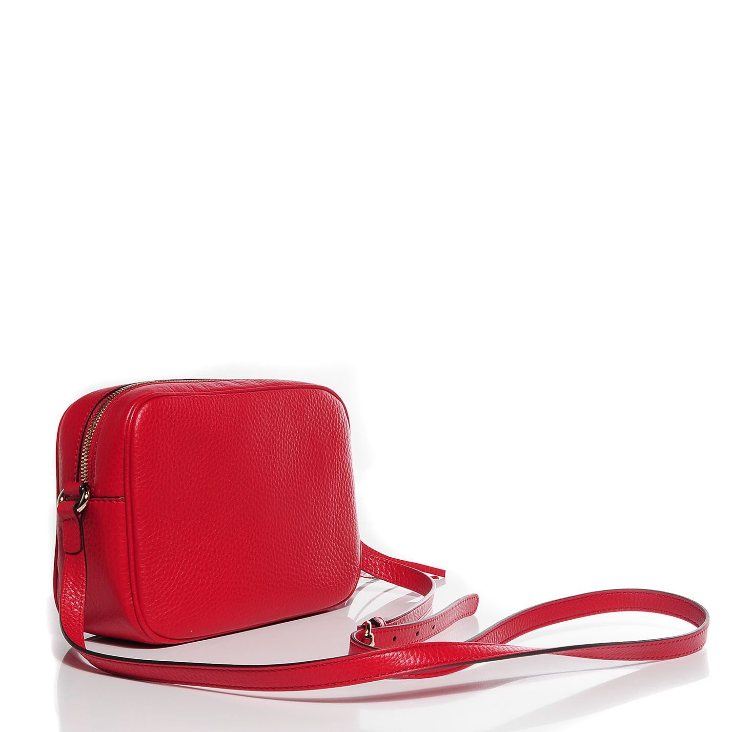 Gucci Pebbled Calfskin Small Soho Disco Bag Vibrant Red 3 of 9