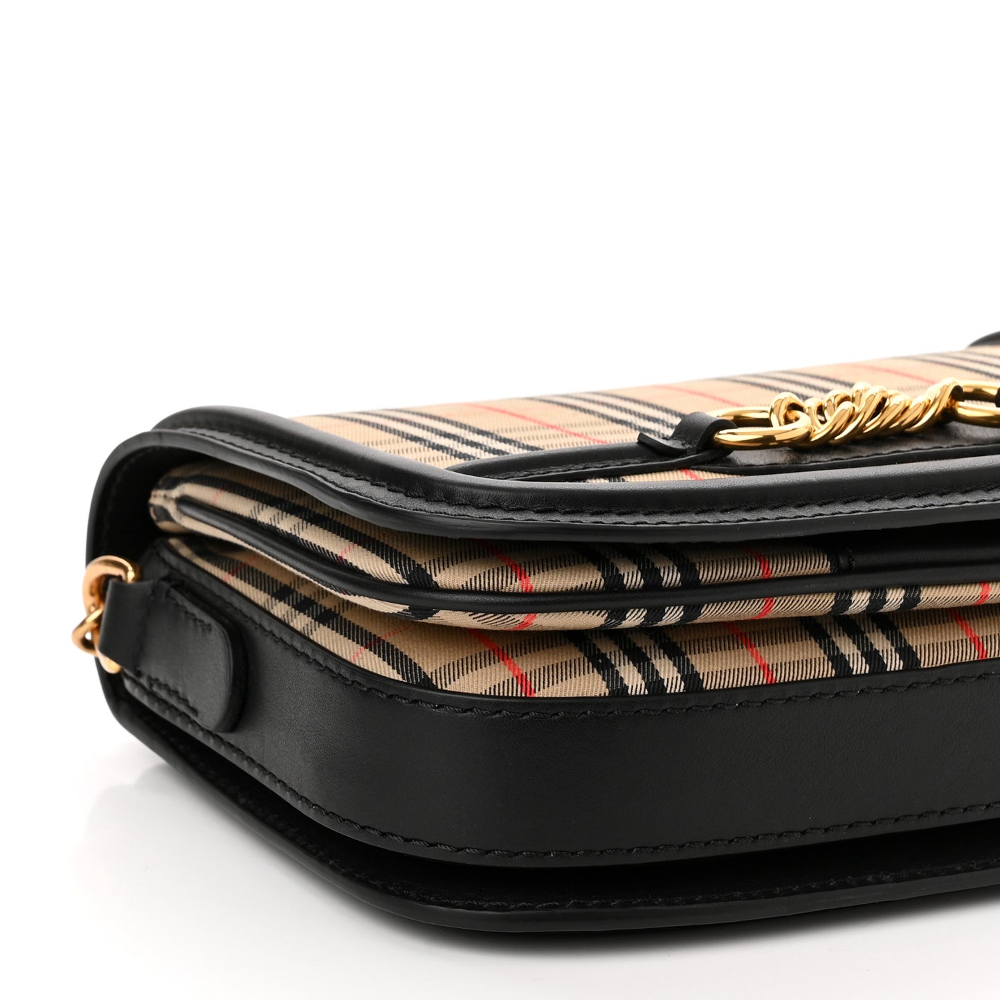 Smooth Calfskin 1983 Knight Check Link Shoulder Bag Black